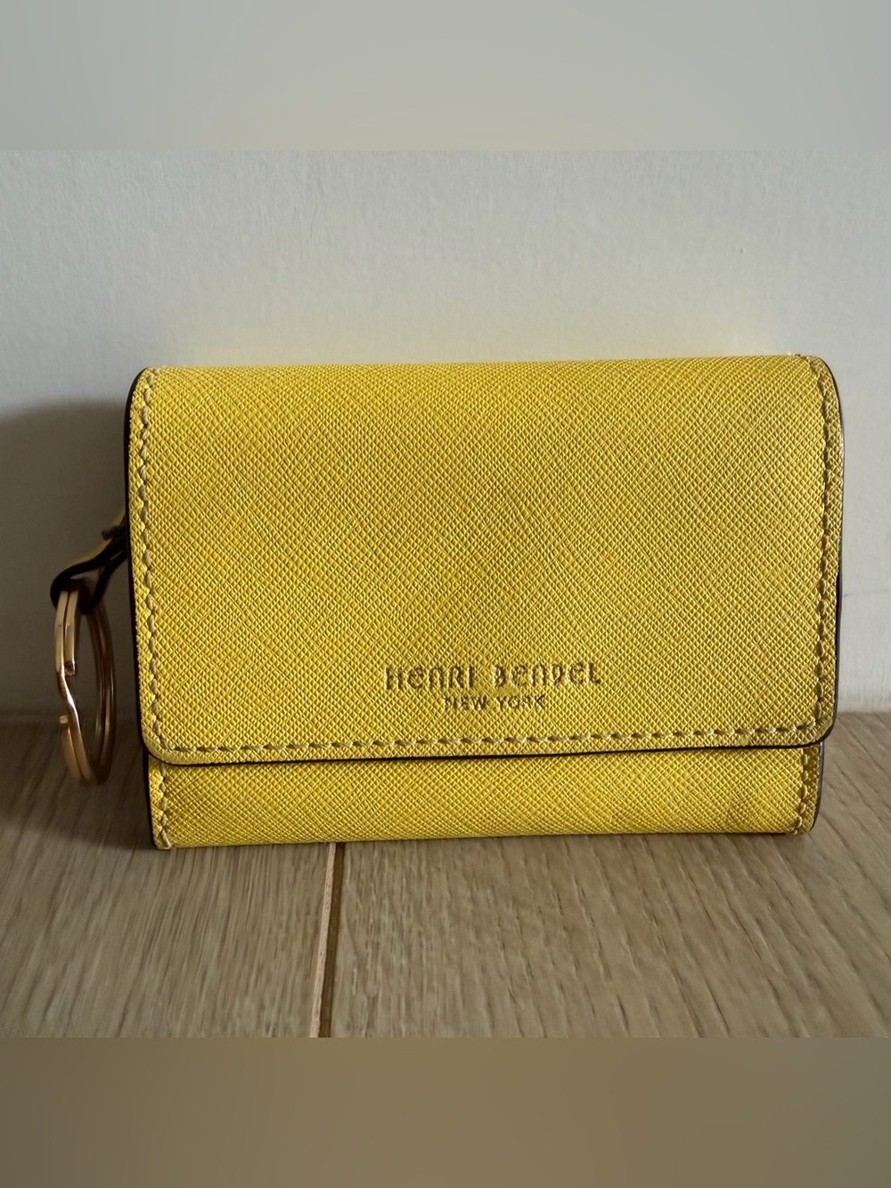 henri bendel Bright Yellow Saffiano Leather Wallet